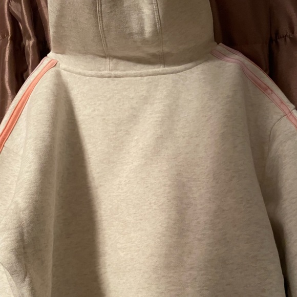 NWT adidas 3-Stripe Girls Fleece Hoodie. “Tan Heather”/Pink. Size: Small(7/8) - Picture 11 of 16